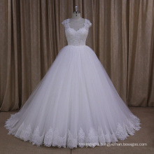 Cord Lace A-Line Bridal Gowns White Wedding Dress
